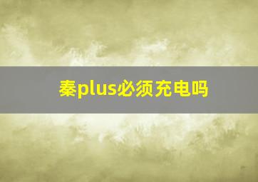 秦plus必须充电吗