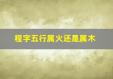 程字五行属火还是属木