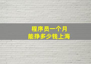 程序员一个月能挣多少钱上海