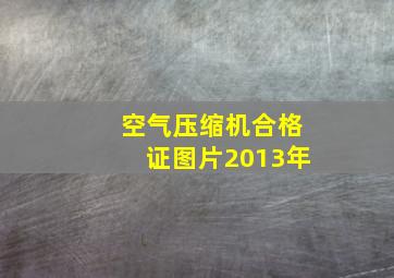 空气压缩机合格证图片2013年