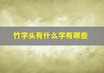 竹字头有什么字有哪些