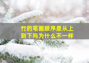 竹的笔画顺序是从上到下吗为什么不一样