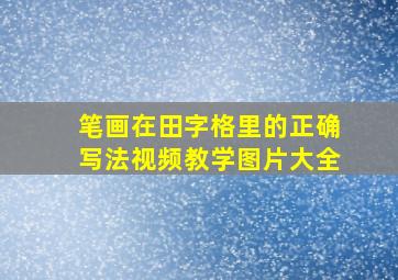 笔画在田字格里的正确写法视频教学图片大全