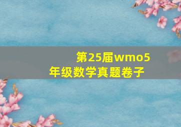 第25届wmo5年级数学真题卷子