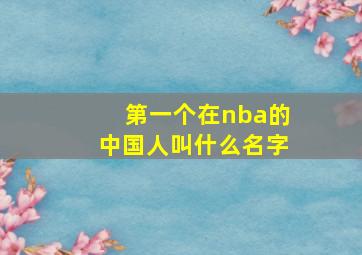 第一个在nba的中国人叫什么名字