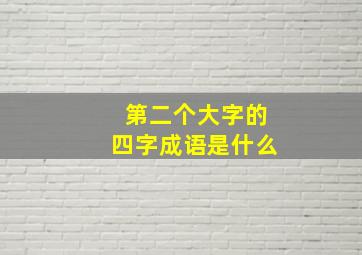 第二个大字的四字成语是什么