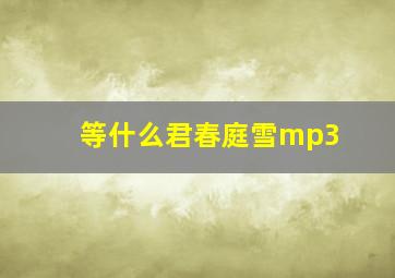 等什么君春庭雪mp3