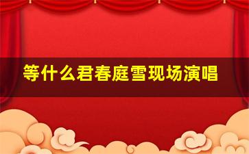 等什么君春庭雪现场演唱