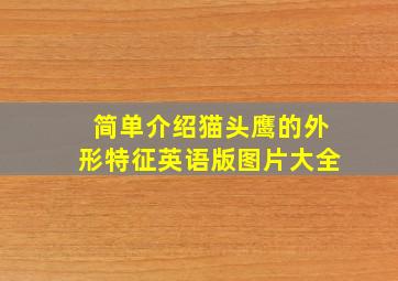 简单介绍猫头鹰的外形特征英语版图片大全