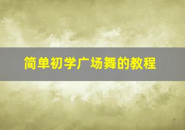 简单初学广场舞的教程