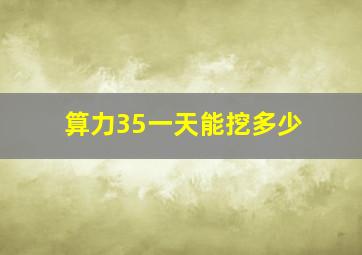 算力35一天能挖多少