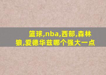 篮球,nba,西部,森林狼,爱德华兹哪个强大一点