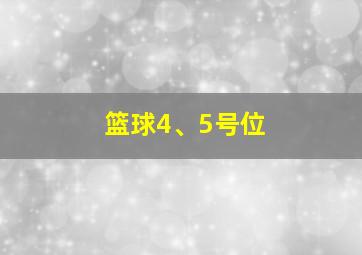 篮球4、5号位