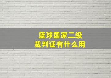 篮球国家二级裁判证有什么用