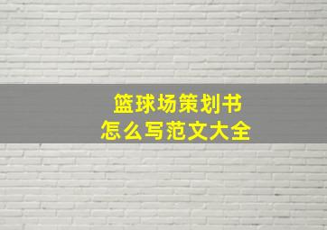 篮球场策划书怎么写范文大全