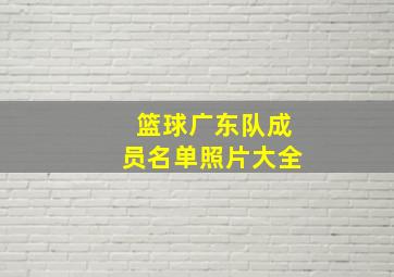 篮球广东队成员名单照片大全