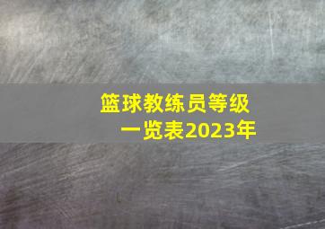 篮球教练员等级一览表2023年