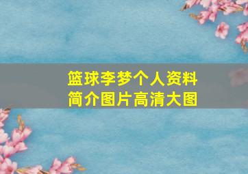 篮球李梦个人资料简介图片高清大图