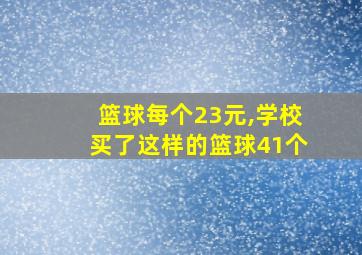 篮球每个23元,学校买了这样的篮球41个