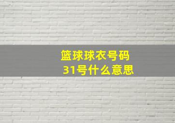 篮球球衣号码31号什么意思