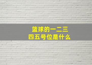 篮球的一二三四五号位是什么