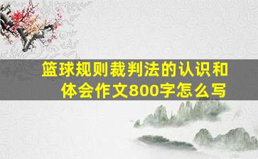 篮球规则裁判法的认识和体会作文800字怎么写