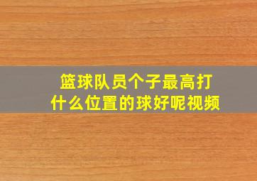 篮球队员个子最高打什么位置的球好呢视频