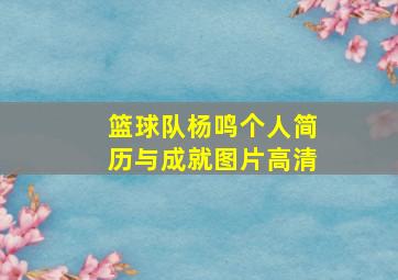 篮球队杨鸣个人简历与成就图片高清