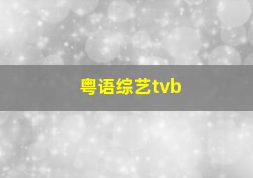 粤语综艺tvb