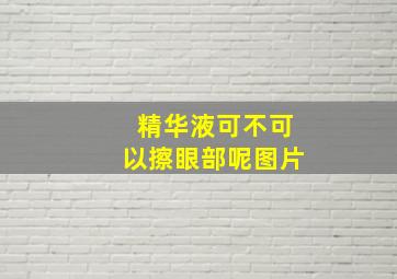 精华液可不可以擦眼部呢图片