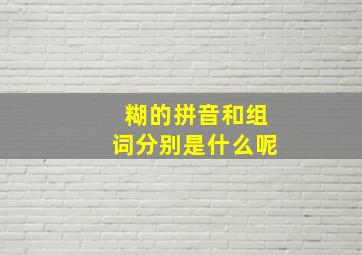 糊的拼音和组词分别是什么呢