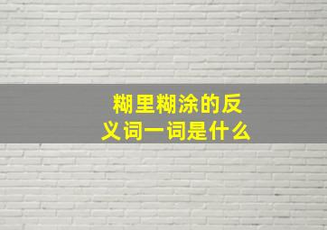 糊里糊涂的反义词一词是什么