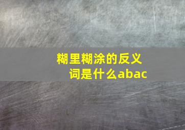 糊里糊涂的反义词是什么abac