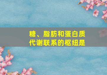 糖、脂肪和蛋白质代谢联系的枢纽是