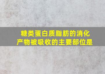 糖类蛋白质脂肪的消化产物被吸收的主要部位是