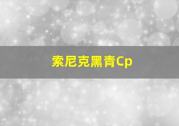 索尼克黑青Cp