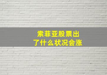 索菲亚股票出了什么状况会涨