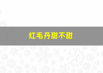 红毛丹甜不甜