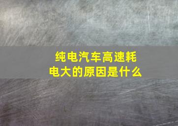 纯电汽车高速耗电大的原因是什么