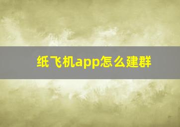 纸飞机app怎么建群