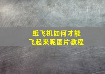 纸飞机如何才能飞起来呢图片教程