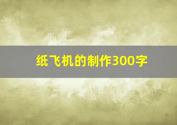 纸飞机的制作300字