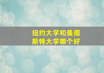 纽约大学和曼彻斯特大学哪个好