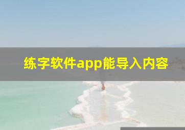 练字软件app能导入内容