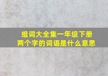 组词大全集一年级下册两个字的词语是什么意思