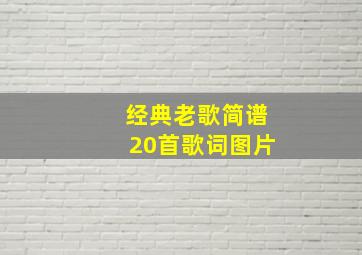 经典老歌简谱20首歌词图片