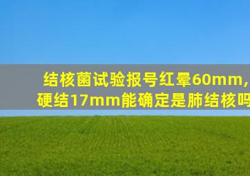 结核菌试验报号红晕60mm,硬结17mm能确定是肺结核吗