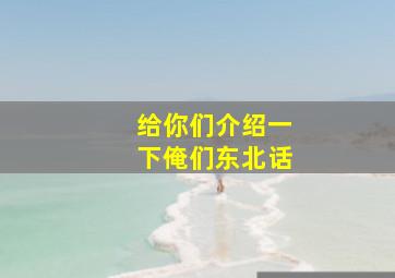 给你们介绍一下俺们东北话