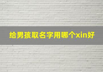 给男孩取名字用哪个xin好