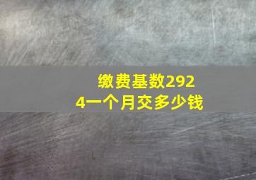 缴费基数2924一个月交多少钱